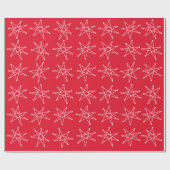 ミッドセンチュリーモダンアトミッククリスマススターMCMレッド ラッピングペーパー (フラット)