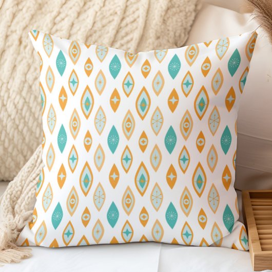 ミッドセンチュリーモダンアトミックシェイプアクアオレンジ クッション