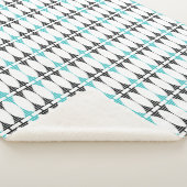 ミッドセンチュリーモダンアトミックスタイルターコイズブラック シェルパブランケット (3/4)