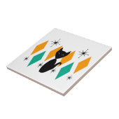 ミッドセンチュリーモダンアトミックスターバストダイヤモンドキャット タイル (側面)