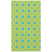 ミッドセンチュリーモダンアトミックドットターコイズとライム テーブルクロス (正面)