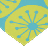 ミッドセンチュリーモダンアトミックドットターコイズとライム テーブルクロス (アングル)