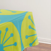 ミッドセンチュリーモダンアトミックドットターコイズとライム テーブルクロス (インサイチュ)