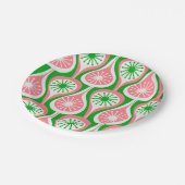 ミッドセンチュリーモダンアトミックドロップパターングリーンピンク ペーパープレート (アングル)
