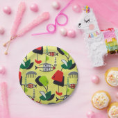 ミッドセンチュリーモダンアトミックフィッシュ紙プレート ペーパープレート (パーティー)