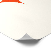 ミッドセンチュリーモダンアトミックブルーレッドオレンジ抽象芸術 ポスター (角)