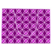 ミッドセンチュリーモダンアトミックプリント-アメジスト紫 ラージペーパーバッグ (裏面)