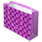 ミッドセンチュリーモダンアトミックプリント-アメジスト紫 ラージペーパーバッグ (裏面アングル)