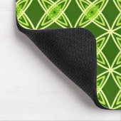 ミッドセンチュリーモダンアトミックプリント – オリーブグリーン マウスパッド (コーナー)