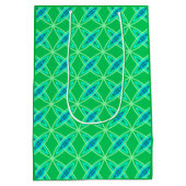 ミッドセンチュリーモダンアトミックプリント – ジェードグリーン ミディアムペーパーバッグ (裏面)