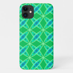 ミッドセンチュリーモダンアトミックプリント – ジェードグリーン iPhone 11 ケース