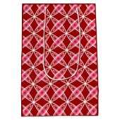 ミッドセンチュリーモダンアトミックプリント – ダークレッド ミディアムペーパーバッグ (裏面)