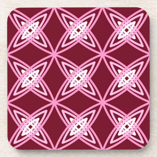 ミッドセンチュリーモダンアトミックプリント – ブルゴーニュワイン コースター (正面)