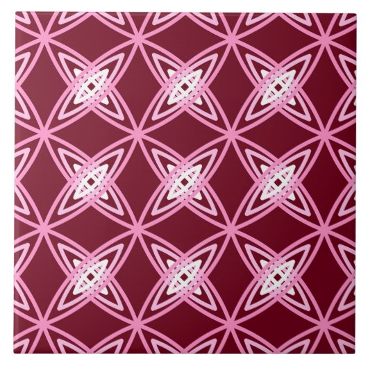 ミッドセンチュリーモダンアトミックプリント – ブルゴーニュワイン タイル (正面)