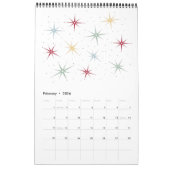 ミッドセンチュリーモダンアトミックレトロオリジナルアート カレンダー (2月 2026)