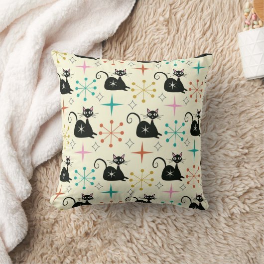 ミッドセンチュリーモダンアトミックレトロスターバスト クッション (ブランケット)