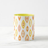 ミッドセンチュリーモダンアトミック形状オレンジ、黄色 マグカップ (中央)