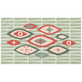 ミッドセンチュリーモダンアトミック形状グリーン、赤 テーブルクロス (正面(横))