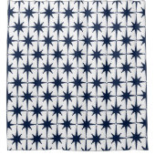 ミッドセンチュリーモダンアトミック時代スターバストスター50s シャワーカーテン (正面)