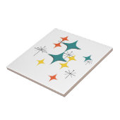 ミッドセンチュリーモダンアトミック時代スターバストターコイズ タイル (側面)