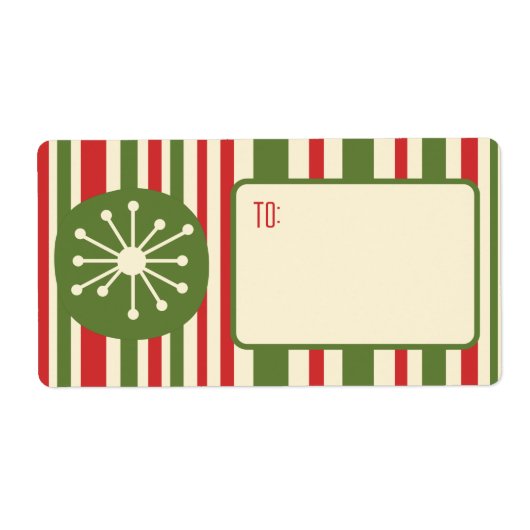 ミッドセンチュリーモダンアトミック時代レトロクリスマス ラベル (正面)