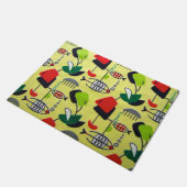 ミッドセンチュリーモダンアトミック魚デザインドアマット ドアマット (アングル)