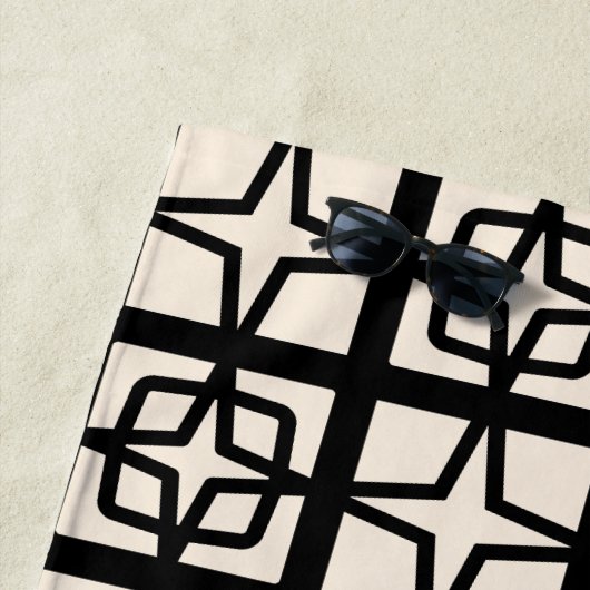 ミッドセンチュリーモダンアトミック1950年代レトロパーソナライズされた ビーチタオル (インサイチュ)