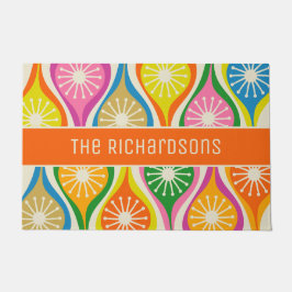 ミッドセンチュリーモダンアトミック・ドロップレトロパーソナライズされた ドアマット