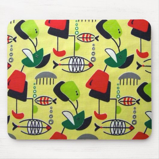 ミッドセンチュリーモダンアトミック・フィッシュマウスパッド マウスパッド (正面)