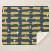 ミッドセンチュリーモダンアトミック・ブロック海軍、マスタード シェルパブランケット (正面(横))