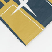 ミッドセンチュリーモダンアトミック・ブロック海軍、マスタード フリースブランケット (角)
