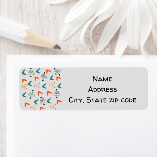 ミッドセンチュリーモダンアトミック・ブーメランラベル ラベル (インサイチュ)