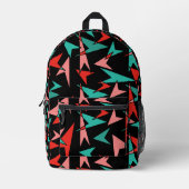 ミッドセンチュリーモダンアローズアクアオレンジブラック プリントバックパック (正面)