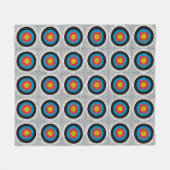 ミッドセンチュリーモダンアーチェリーターゲットパターン フリースブランケット (正面(横))