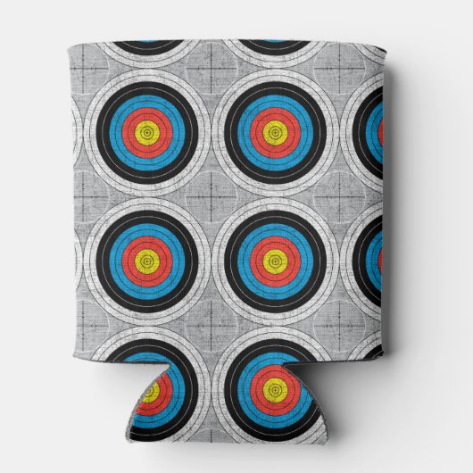 ミッドセンチュリーモダンアーチェリーターゲットパターン 缶クーラー (裏面)