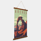 ミッドセンチュリーモダンアーチズ国立公園 吊り下げ型タペストリー (傾斜あり)
