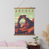 ミッドセンチュリーモダンアーチズ国立公園 吊り下げ型タペストリー (寝室)