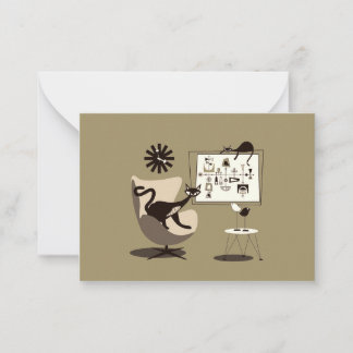 ミッドセンチュリーモダンアートキャッツ ノートカード