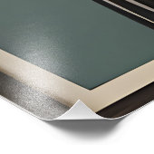 ミッドセンチュリーモダンアートザグレーキャット フォトプリント (角)