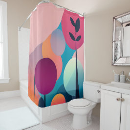 ミッドセンチュリーモダンアートシャワーカーテン シャワーカーテン