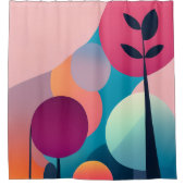 ミッドセンチュリーモダンアートシャワーカーテン シャワーカーテン (正面)