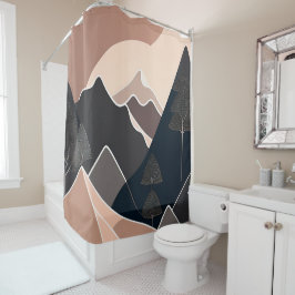 ミッドセンチュリーモダンアートシャワーカーテン シャワーカーテン
