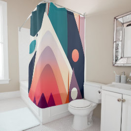 ミッドセンチュリーモダンアートシャワーカーテン シャワーカーテン