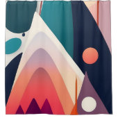 ミッドセンチュリーモダンアートシャワーカーテン シャワーカーテン (正面)