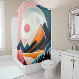 ミッドセンチュリーモダンアートシャワーカーテン シャワーカーテン
