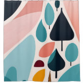 ミッドセンチュリーモダンアートシャワーカーテン シャワーカーテン (正面)