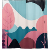 ミッドセンチュリーモダンアートシャワーカーテン シャワーカーテン (正面)