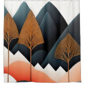 ミッドセンチュリーモダンアートシャワーカーテン シャワーカーテン (正面)