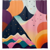 ミッドセンチュリーモダンアートシャワーカーテン シャワーカーテン (正面)