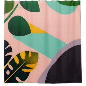 ミッドセンチュリーモダンアートシャワーカーテン – Elevate Yo シャワーカーテン (正面)